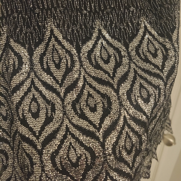 Chic Black and Silver Mini Skirt - Picture 3 of 4